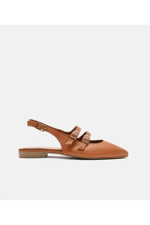 Butik SMT8 Noble Shoes Hakiki Deri Sivri Burun Kadın Sandalet