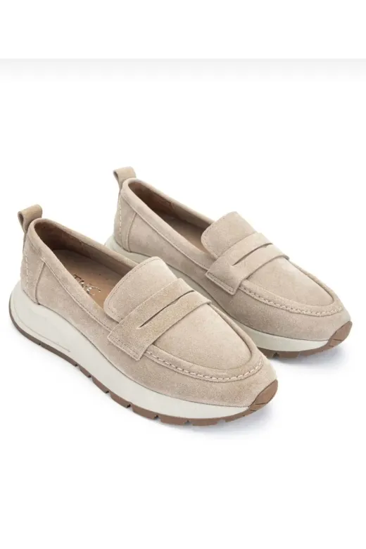Butik TYCF4D6C831FB2BD00 Noble Shoes Hakiki Deri Bej Kadın Loafer