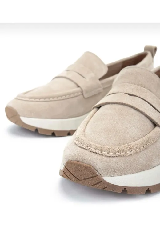 Butik TYCF4D6C831FB2BD00 Noble Shoes Hakiki Deri Bej Kadın Loafer