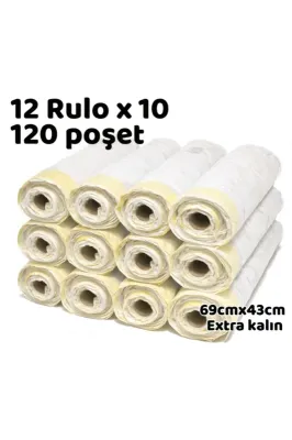 Büzgülü Çöp Torbası - 55cmx43cm - Kedi Kumu Poşeti 12x15 Toplam 180 Poşet