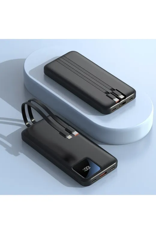 BYARS BİLİSİM 64852167127911022830 Gfc Sale X-Powerduo 10000Mah Çift Kablolu Lcd Ekran Powerbank Siyah Modern Tasarım 431550 Gls 2100