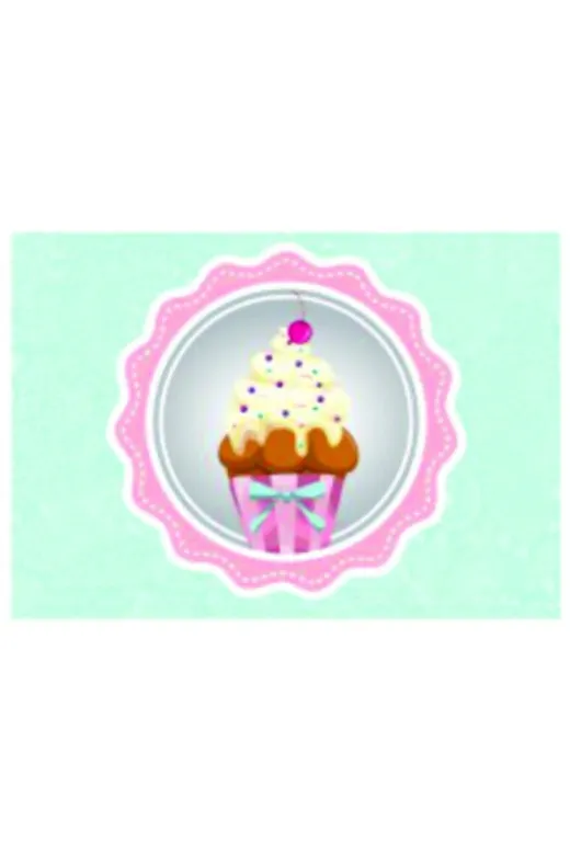 Byken byken1520 6'lı Cupcake Desenli Amerikan Servis
