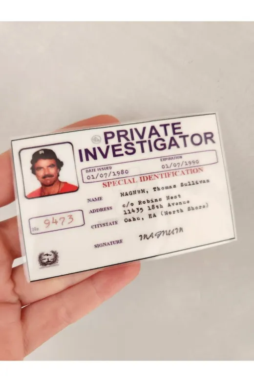 Byken TYCXHNTJ3N170220327089781 Magnum Pi Thomas Sullivan Kimlik Kart