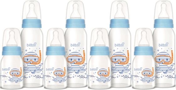 Cam Biberon Seti Mavi (250ML+125ML) (4 Lü Set)
