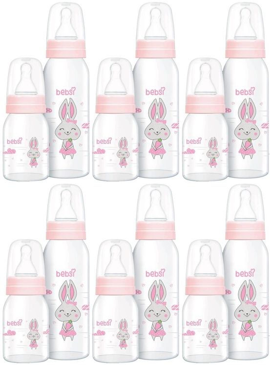 Cam Biberon Seti Pembe (250ML+125ML) (6 Lı Set)