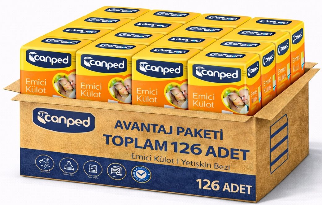 Canped Emici Külot Pants Yetişkin Bezi L - Büyük - Large Ekonomik Pk 126 Adet (9PK*14)