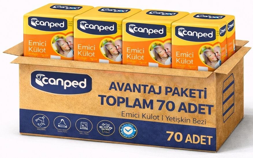 Canped Emici Külot Pants Yetişkin Bezi L - Büyük - Large Ekonomik Pk 70 Adet (5PK*14)