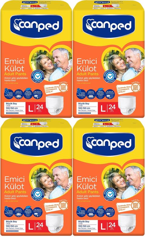 Canped Emici Külot Yetişkin Bezi L - Büyük - Large 96 Adet (4PK*24)