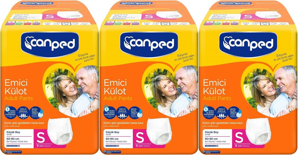Canped Emici Külot Yetişkin Bezi S-Küçük Small 27 Adet (3PK*9)