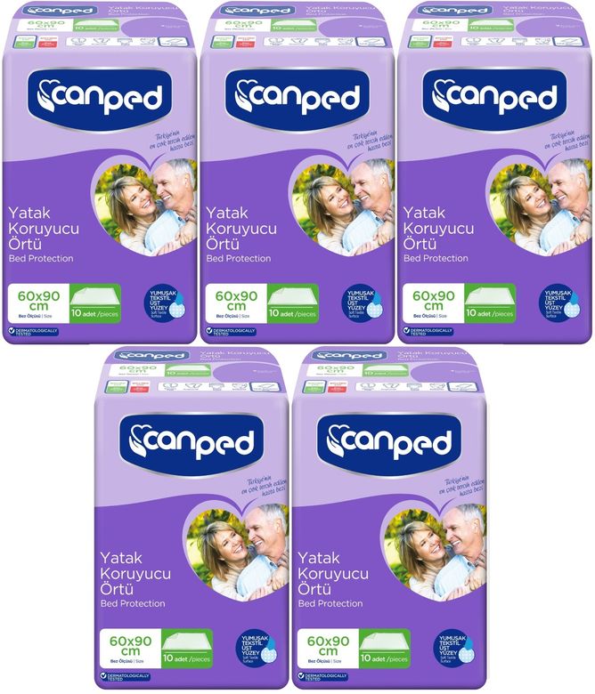 Canped Yetişkin Yatak Koruyucu Örtü 60*90 CM 50 Adet (5PK*10)