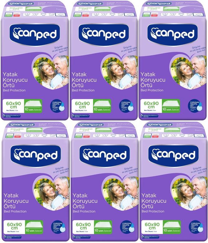 Canped Yetişkin Yatak Koruyucu Örtü 60*90 CM 60 Adet (6PK*10)