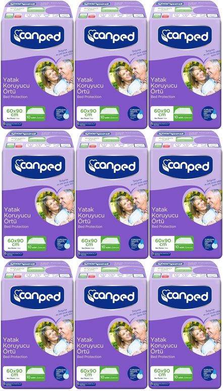 Canped Yetişkin Yatak Koruyucu Örtü 60*90 CM 90 Adet (9PK*10)