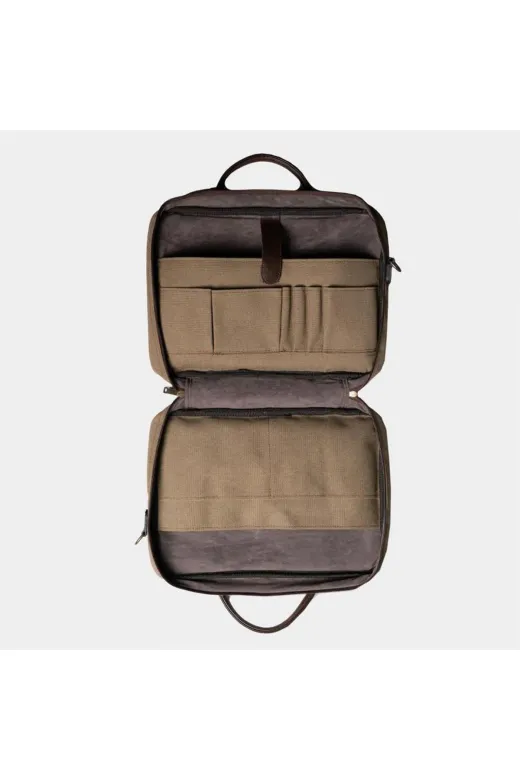 CANTAŞ GSK29H Retro Kanvas 35X23 Evrak Ve Laptop Çantası 13 İnç Haki