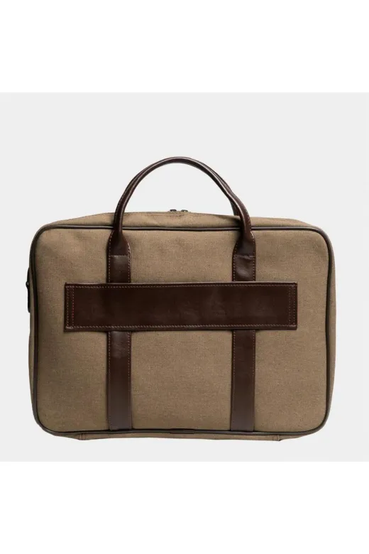 CANTAŞ GSK29H Retro Kanvas 35X23 Evrak Ve Laptop Çantası 13 İnç Haki