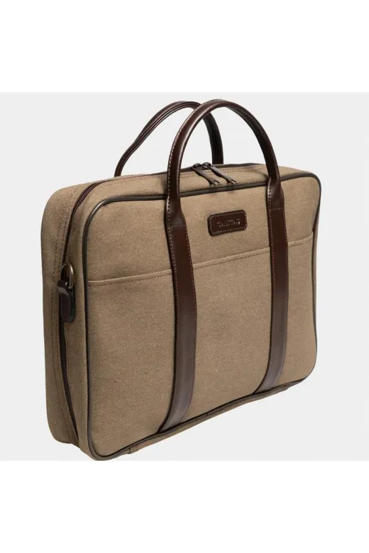 CANTAŞ GSK29H Retro Kanvas 35X23 Evrak Ve Laptop Çantası 13 İnç Haki