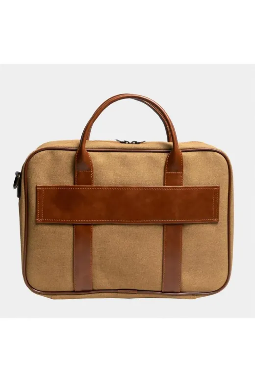 CANTAŞ GSK30C Retro Kanvas 40X29 Evrak Ve Laptop Çantası 15 İnç Camel