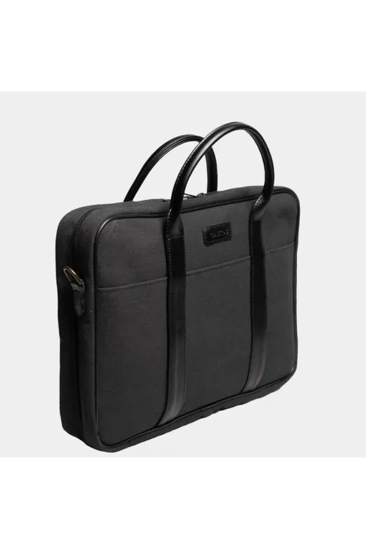 CANTAŞ GSK30S Retro Kanvas 40X29 Evrak Ve Laptop Çantası 15 İnç Siyah