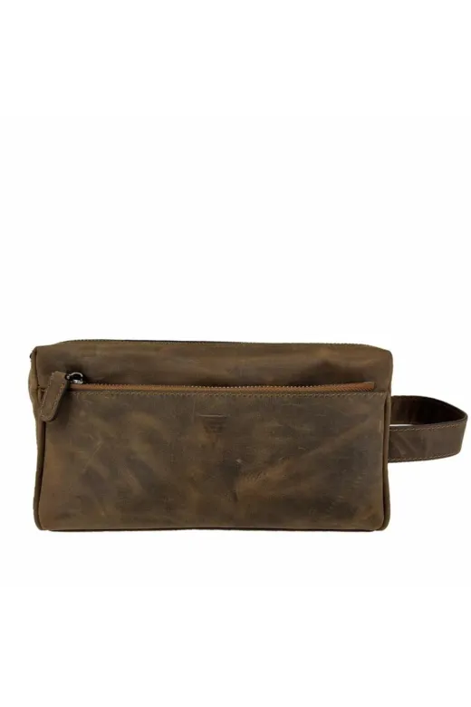 Cantayurdu CA250 Hakiki Deri Ca253 Dopp Kit El Çantası Tigon Taba