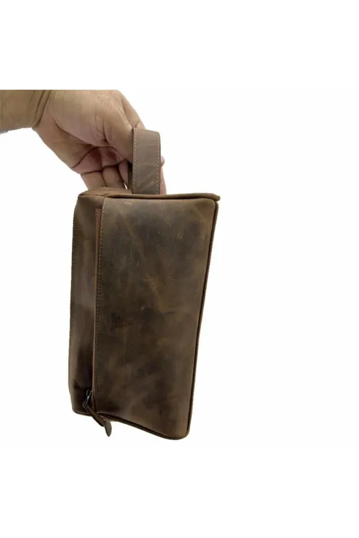Cantayurdu CA250 Hakiki Deri Ca253 Dopp Kit El Çantası Tigon Taba