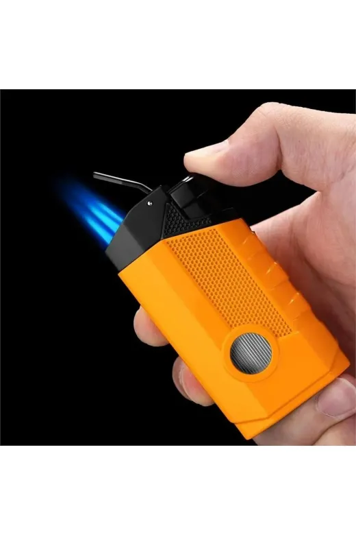 Cantayurdu CM0649S Cohiba 3 Jet Alevli Torch Puro Çakmağı – Sarı Rüzgara Dayanıklı | Ccm0649