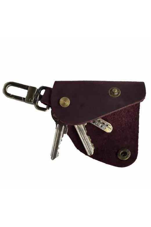 Cantayurdu CY554 Hakiki Deri Avuç İçi Anahtarlık Crazy Bordo