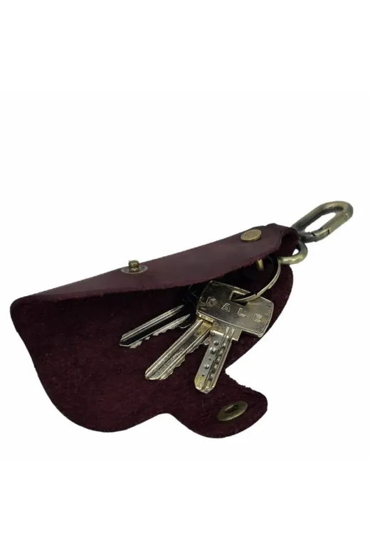 Cantayurdu CY555 Hakiki Deri Slim Anahtarlık Crazy Bordo