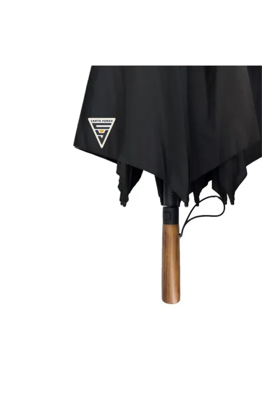 Cantayurdu Marl1026 Marlux Ahşap Sap 130 Cm Fiber Vale Şemsiye Siyah