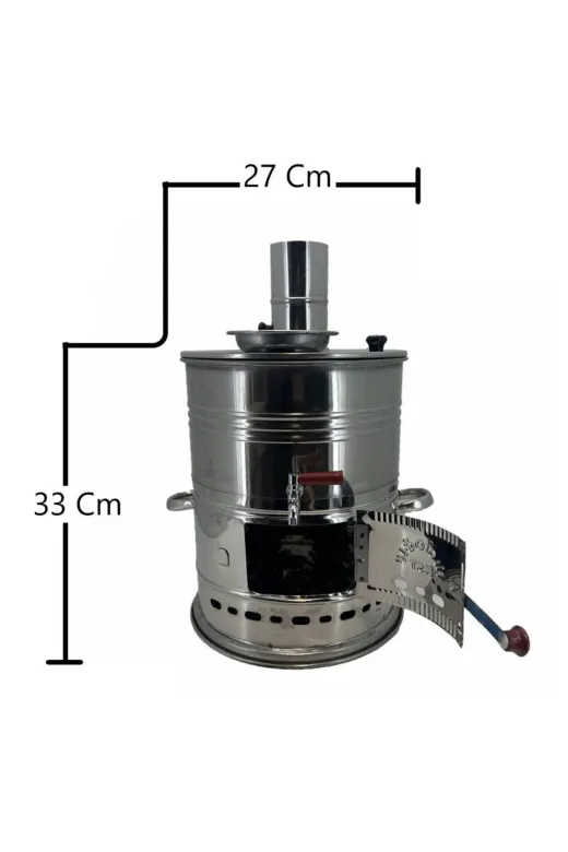 Cantayurdu MN304 Paslanmaz 304 Çelik Demlikli 7 Litre Semaver
