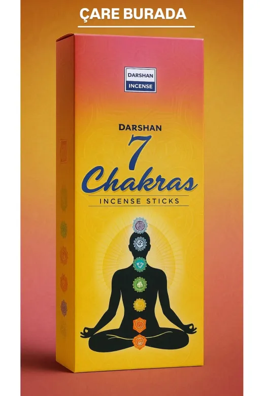 Çare Burada 7chakratütsü Darshan Incense - 7 Çakra 20'li Çubuk Tütsü