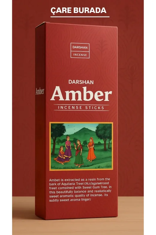 Çare Burada ambertütsü Darshan Incense - Amber 20'li Çubuk Tütsü (Şifa & Huzur)