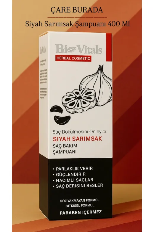 Çare Burada biosiyahsarımsakşampuan Biovitals - Önleyici Siyah Sarımsak Şampuanı 400 Ml