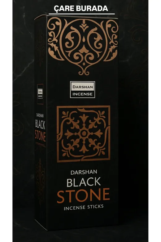 Çare Burada blackstonetütsü Darshan Incense - Black Stone 20'li Çubuk Tütsü (Mistik Atmosfer & Zihinsel Berraklık)