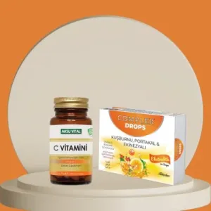 Çare Burada C Vitamini 60 Tablet ve Kuşburnu & Portakal & Ekinezyalı Drops 24'lü