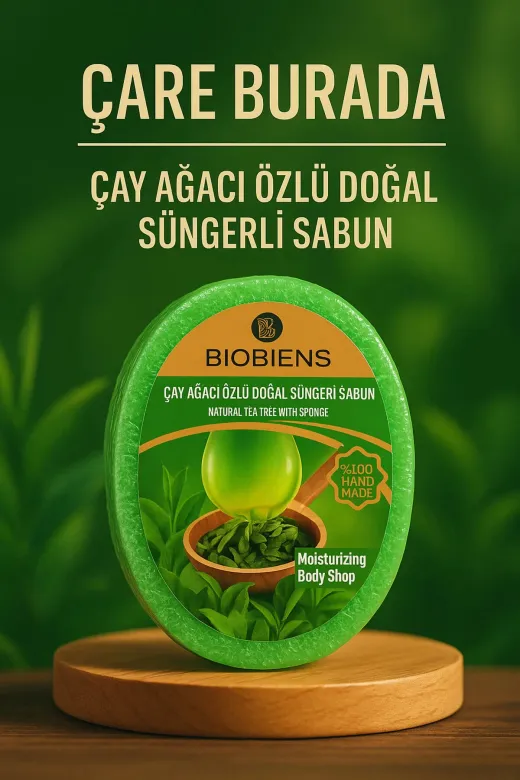 Çare Burada çayağacısüngerlisabun Biobiens - Çay Ağacı Özlü Doğal Süngerli Sabun 135 Gr
