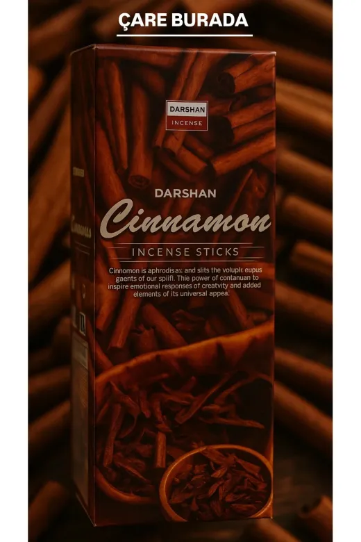 Çare Burada cinnamontütsü Darshan Incense - Tarçın 20'li Çubuk Tütsü ( & Sevgi & Bolluk)