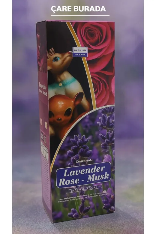 Çare Burada lavenderrosemusktütsü Darshan Incense - Lavender & Rose & Musk 20'li Çubuk Tütsü (Lavanta & Gül & Musk)