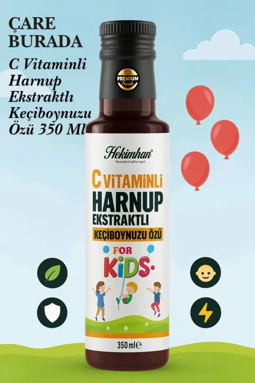 Çare Burada P4023S8684 C Vitaminli Harnuplu Keçiboynuzu Özü 350 Gr For Kids (3 Adet)