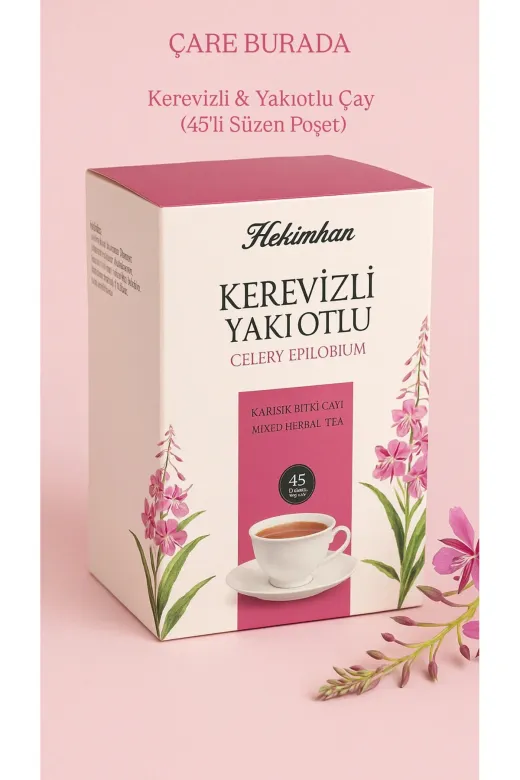 Çare Burada P4190S2489 Kerevizli & Yakıotlu Karışık Bitki Çayı (45'li Süzen Poşet)