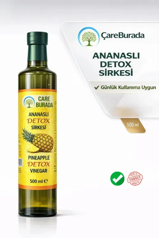 Çare Burada P5785S6795 Çareburada Ananaslı Detox Sirke 500 Ml | Formunu Korumaya Destek & Günlük Kullanıma Uygun
