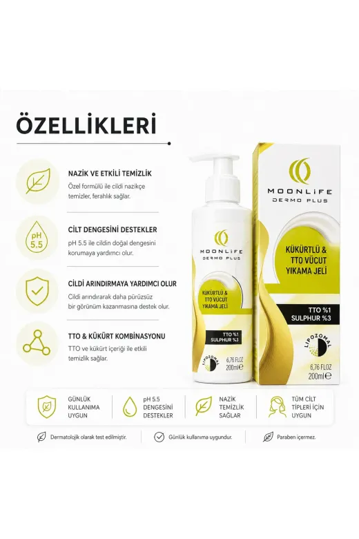 Çare Burada P5845S1708 Çareburada Dermo Plus Kükürtlü & Tto Vücut Yıkama Jeli 200 Ml