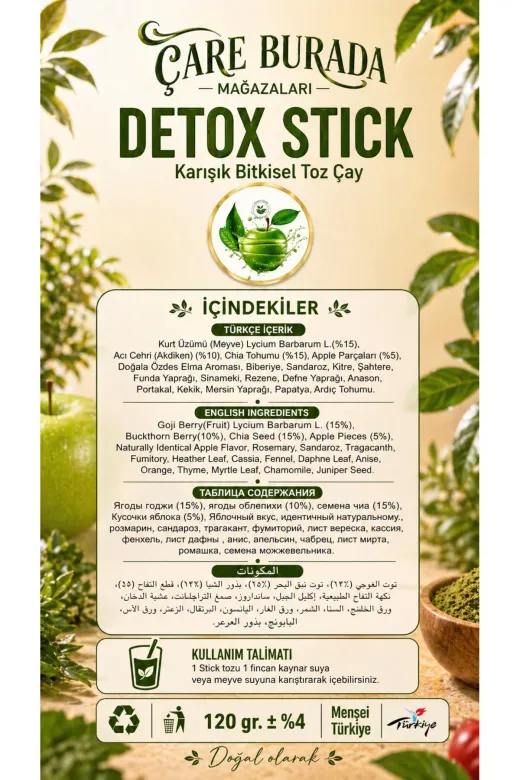 Çare Burada P5873S841 Dr. Bronos - Detox 30'lu Stick Çay