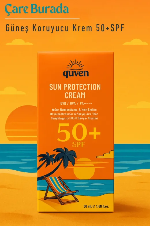 Çare Burada quevengüneşkremi Queven - Güneş Kremi 50+Spf 50 Ml (Makyaj Altı Baz & Bariyer Onarıcı)