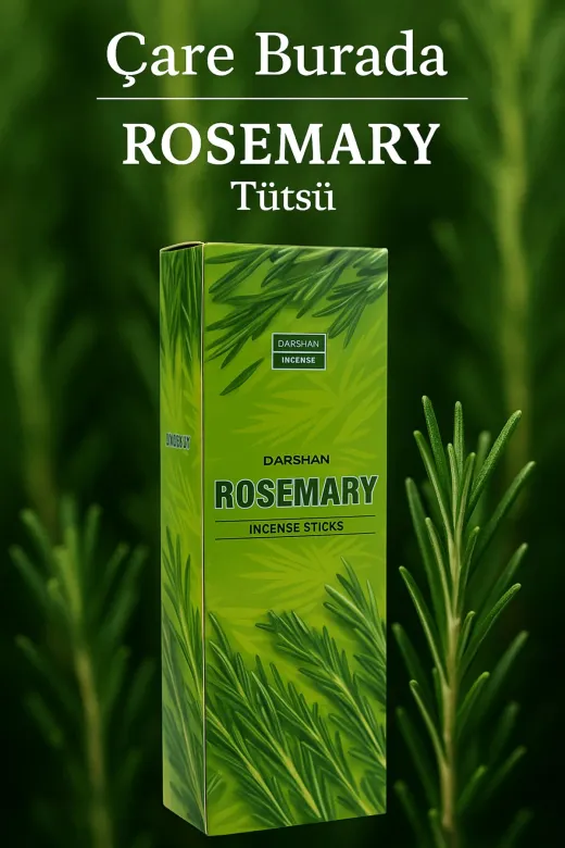 Çare Burada rosemarytütsü Darshan Incense - Rosemary 20'li Çubuk Tütsü (Biberiye)