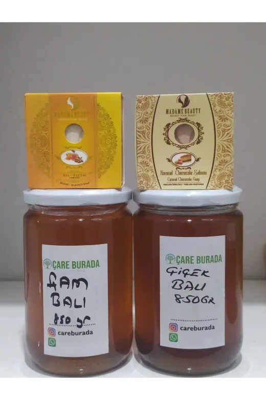 Çare Burada TYC00479917283 Çiçek Balı + Çam Balı 1700 Gr 2 Adet Bitkisel Sabun