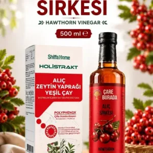 ÇareBurada Alıç Seti - Alıç Sirkesi 500 Ml & Alıç Ekstratı 250 Ml (Zeytin Yaprağı & Yeşilçay)