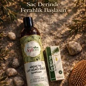ÇareBurada Ardıç ve Çay Ağacı Özlü Şampuan 400 ml + Çay Ağacı Yağı 20 ml