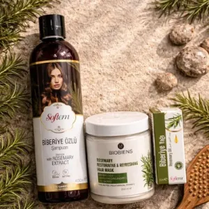 ÇareBurada Biberiye Özlü Şampuan 400 ml + Bıobıens Biberiye Saç Maskesi 250 ml + Biberiye Yağı 20 ml