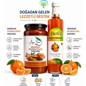 ÇareBurada Mandalina Şurubu 700 ml | Bodrum Mandalinası Macunu 610 g Set