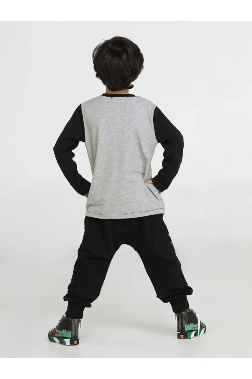 Casabony CS-23K-011 Casa Black Baggy Pantolon + T-Shirt Takım