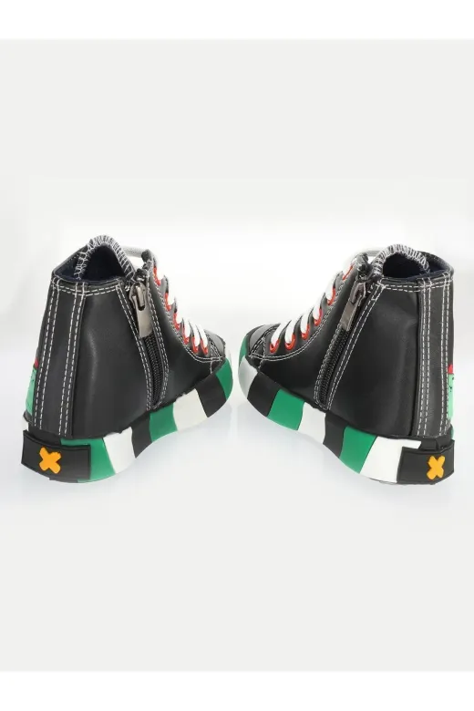 Casabony CS-23K-029 Timsah Ortopedik Destekli Siyah Erkek Çocuk Sneakers